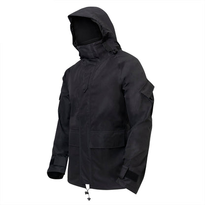 MilSpec Tactical Hard Shell Waterproof Jacket - Black-Tactical Source LLC