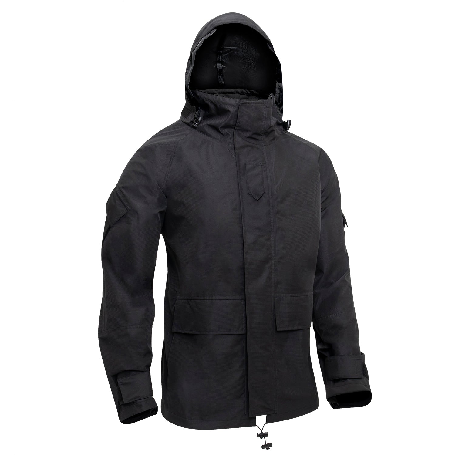 MilSpec Tactical Hard Shell Waterproof Jacket - Black-Tactical Source LLC