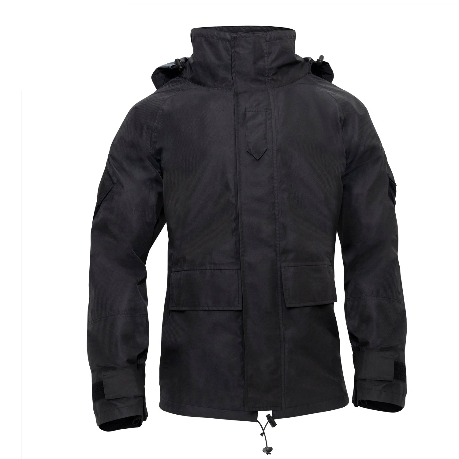 MilSpec Tactical Hard Shell Waterproof Jacket - Black-Tactical Source LLC