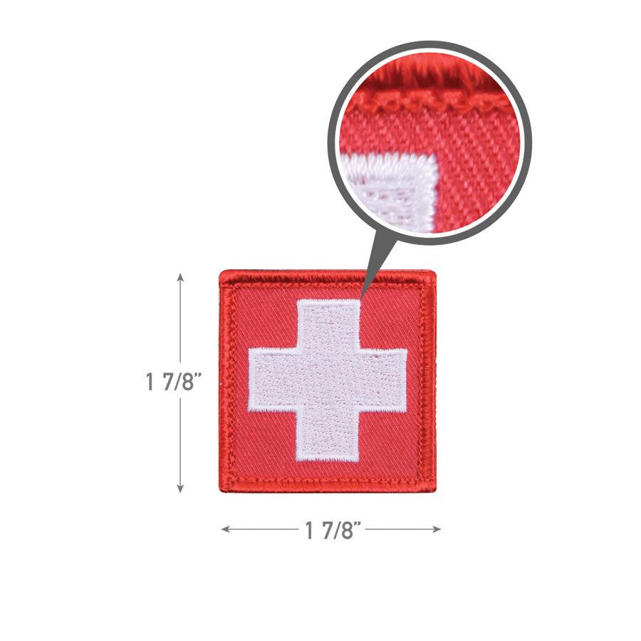 MilSpec White Cross Red Morale Patch-Tactical Source LLC