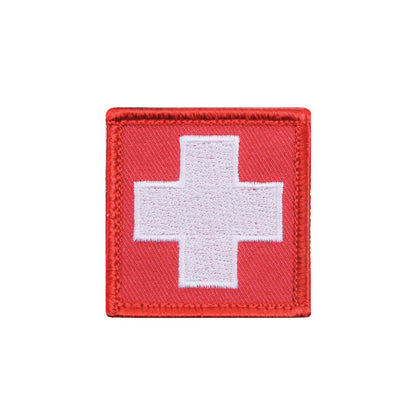 MilSpec White Cross Red Morale Patch-Tactical Source LLC