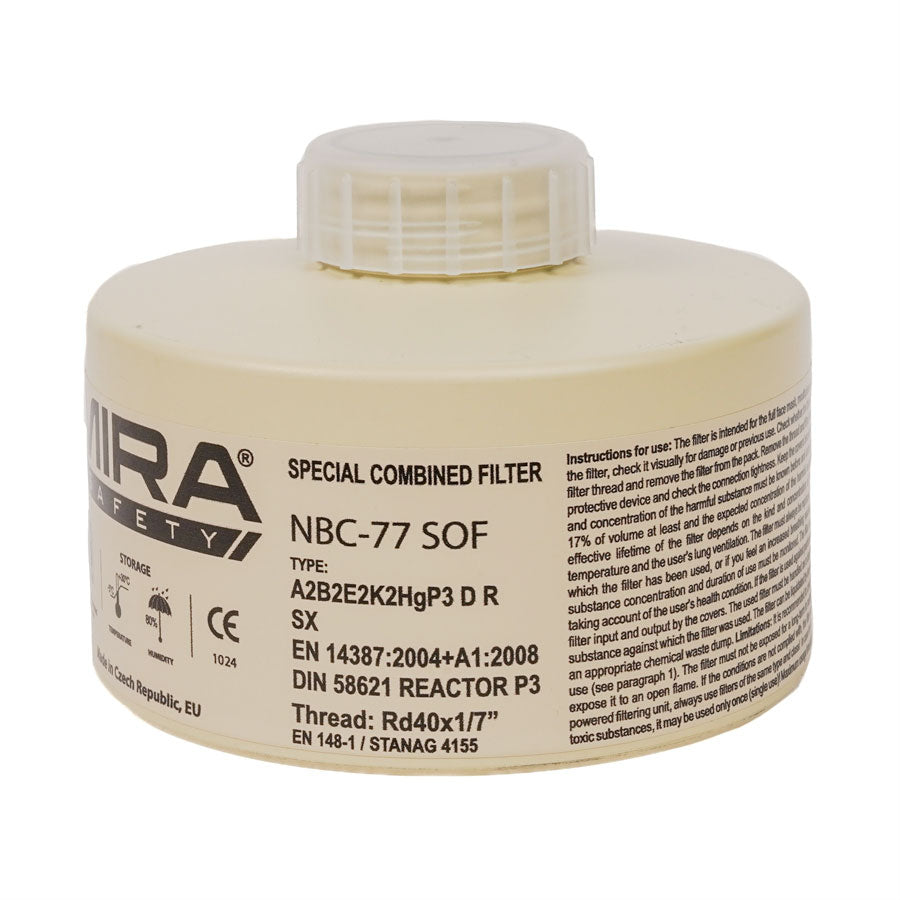 Mira Safety CBRN Gas Mask Filter NBC77 SOF 40mm Thread Canister-Tactical Source LLC