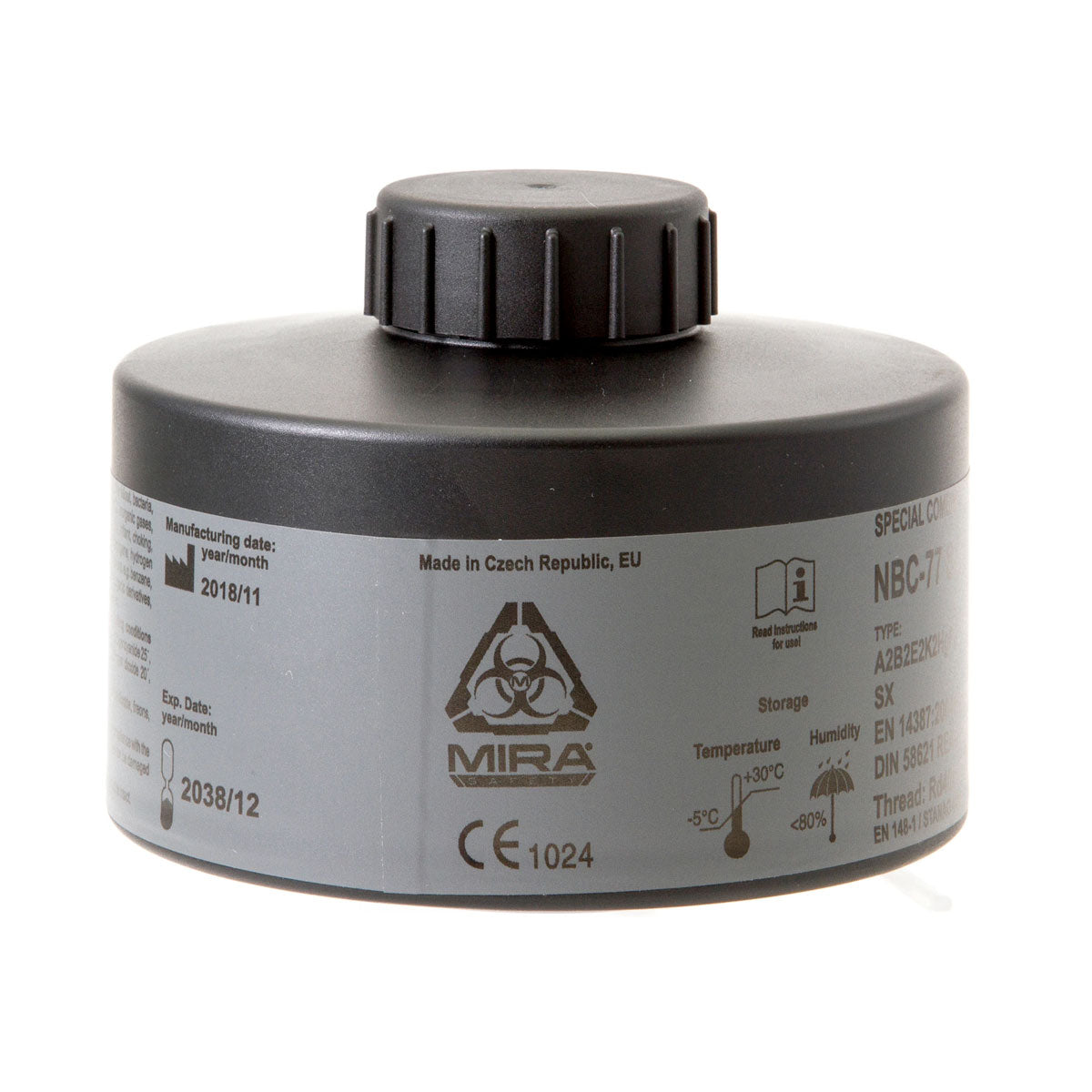 Mira Safety CBRN Gas Mask Filter NBC77 SOF 40mm Thread Canister-Tactical Source LLC