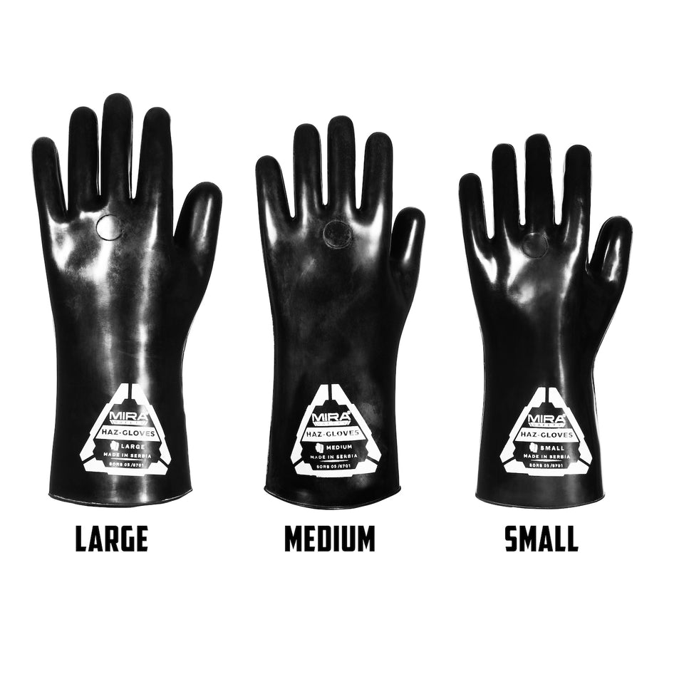 MIRA Safety HAZ-GLOVES Butyl Gloves for CBRN Protection Set of 4-Tactical Source LLC