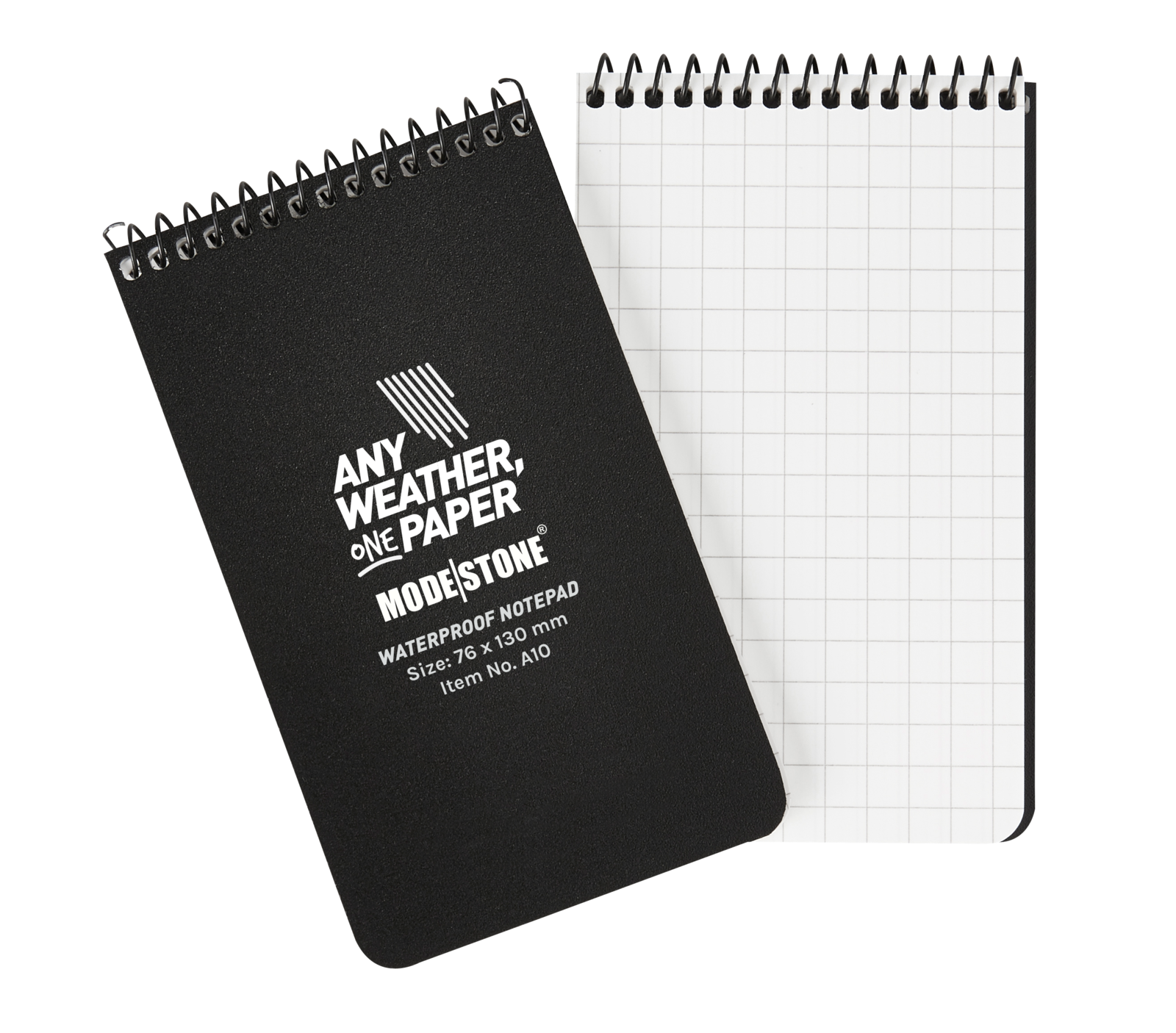 Modestone A10 Top Spiral Notepad 76x130mm 50 Sheets Black-Tactical Source LLC