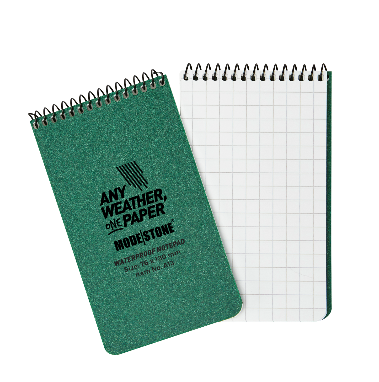 Modestone A13 Top Spiral Notepad 76x130mm 50 Sheets Green-Tactical Source LLC