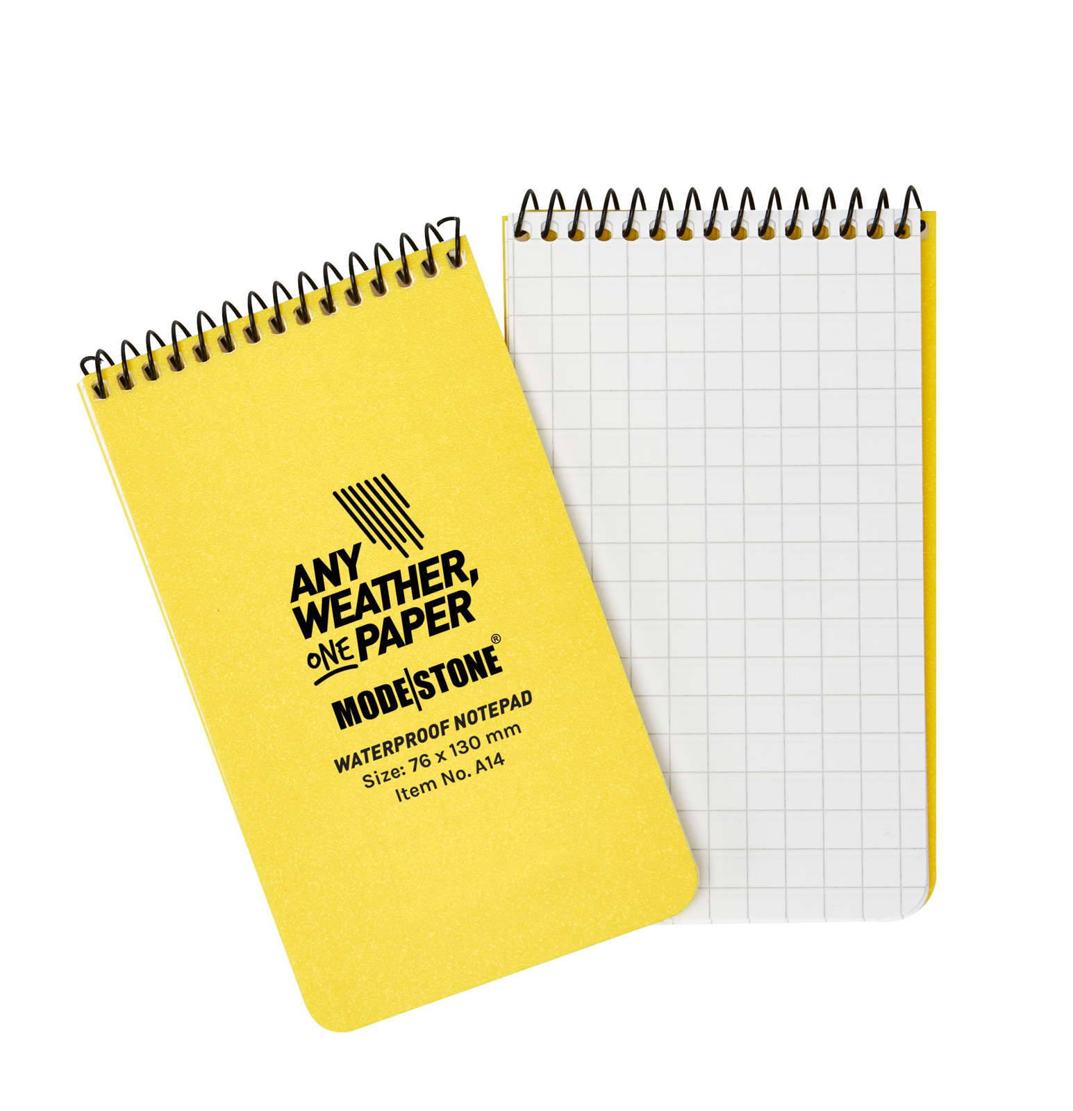 Modestone A14 Top Spiral Notepad 76x130mm 50 Sheets Yellow-Tactical Source LLC