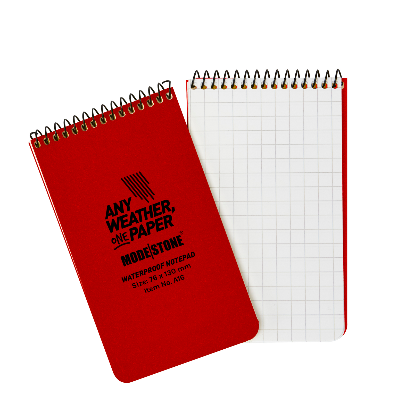 Modestone A15 Top Spiral Notepad 76x130mm 50 Sheets Red-Tactical Source LLC