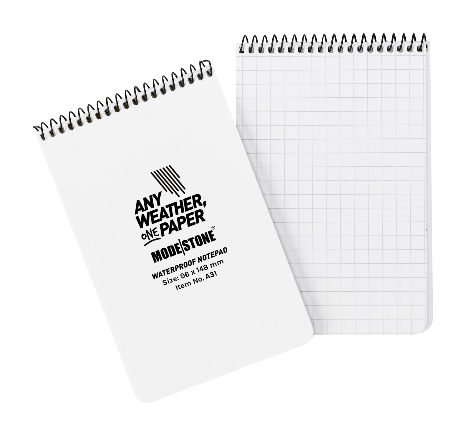 Modestone A31 Top Spiral Notepad 96x148mm 50 Sheets White-Tactical Source LLC