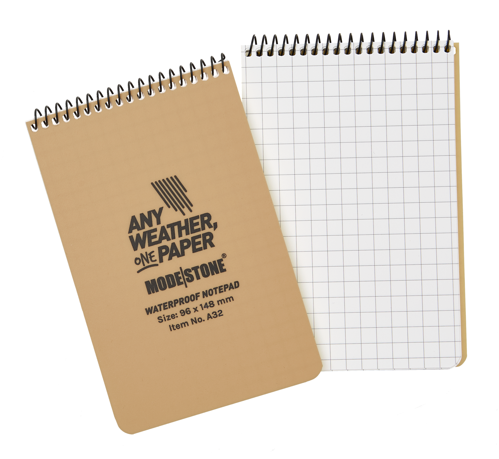 Modestone A32 Top Spiral Notepad 96x148mm 50 Sheets Tan-Tactical Source LLC