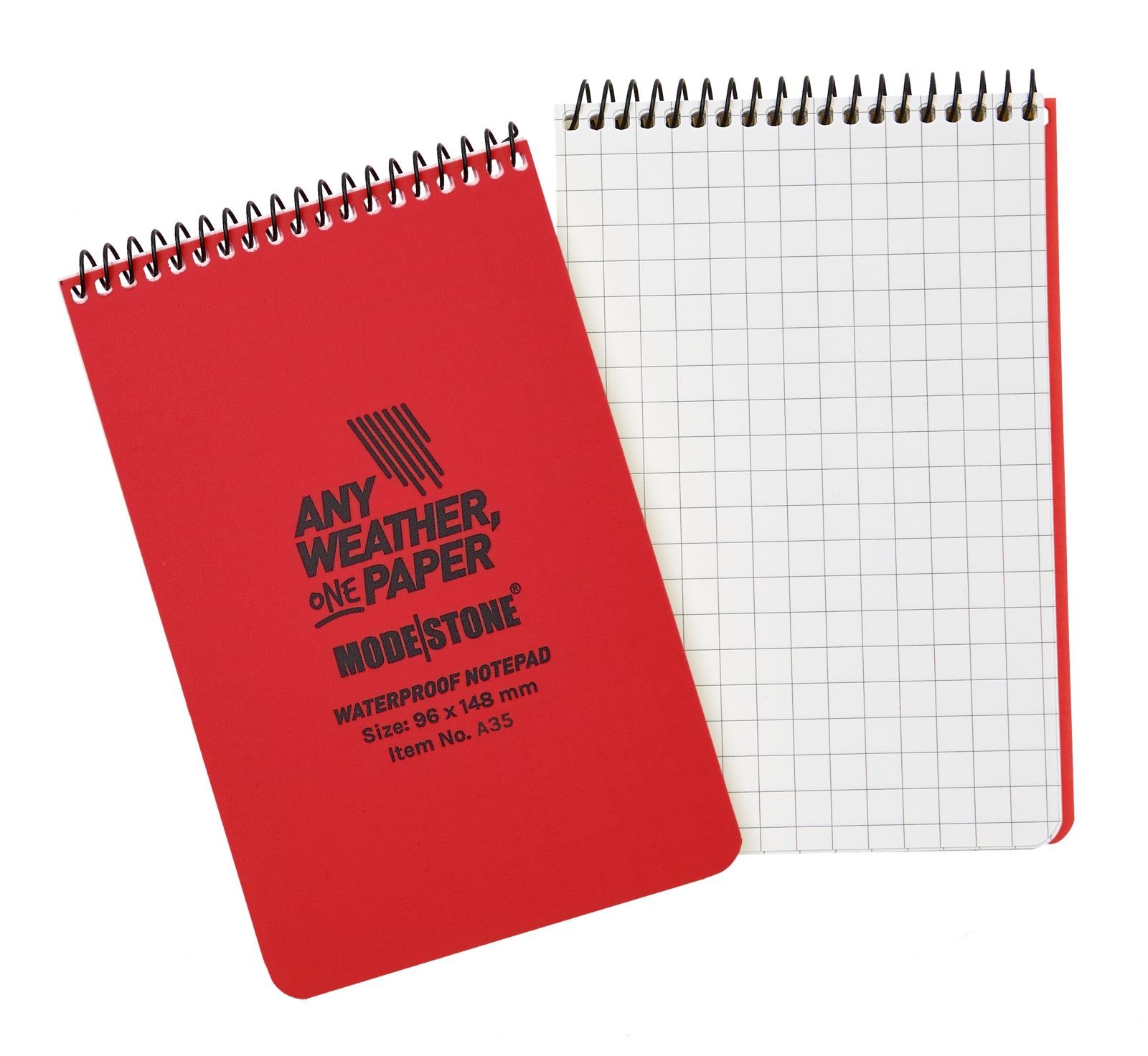 Modestone A35 Top Spiral Notepad 96x148mm 50 Sheets Red-Tactical Source LLC