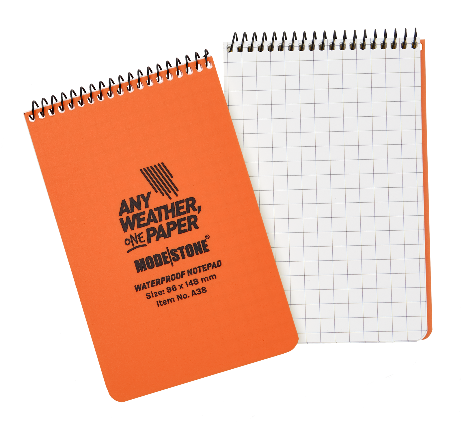 Modestone A38 Top Spiral Notepad 96x148mm 50 Sheets Orange-Tactical Source LLC