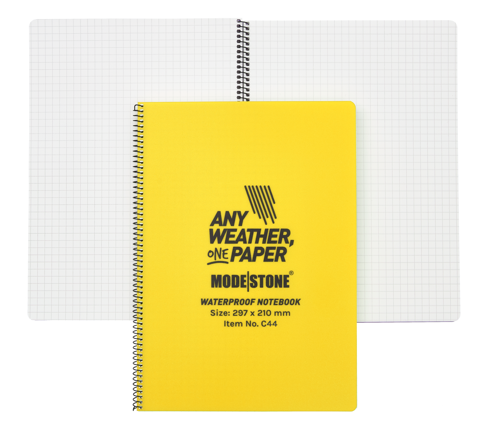 Modestone C44 Side Spiral Notepad A4 210x297mm 50 Sheets Yellow-Tactical Source LLC