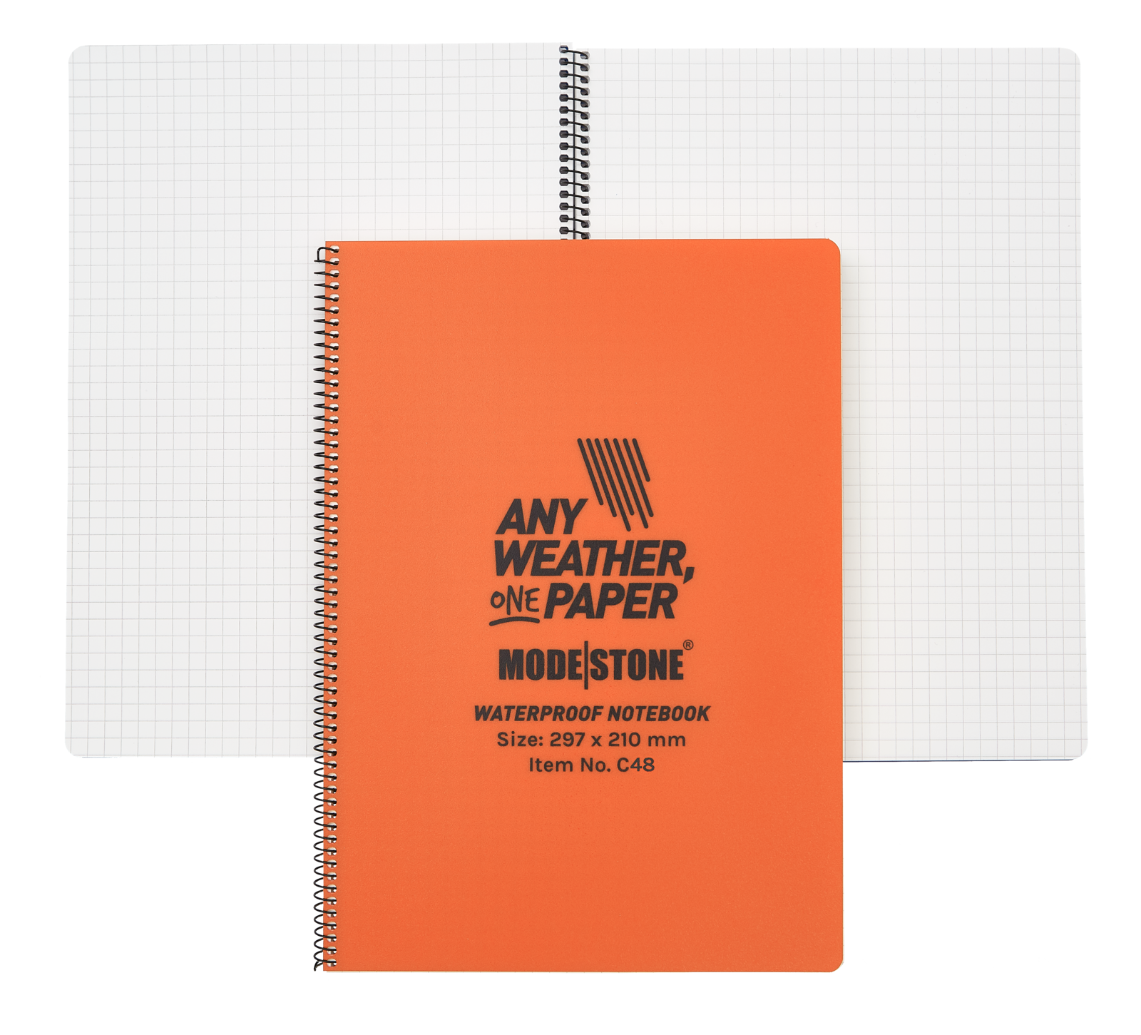 Modestone C48 Side Spiral Notepad A4 210x297mm 50 Sheets Orange-Tactical Source LLC