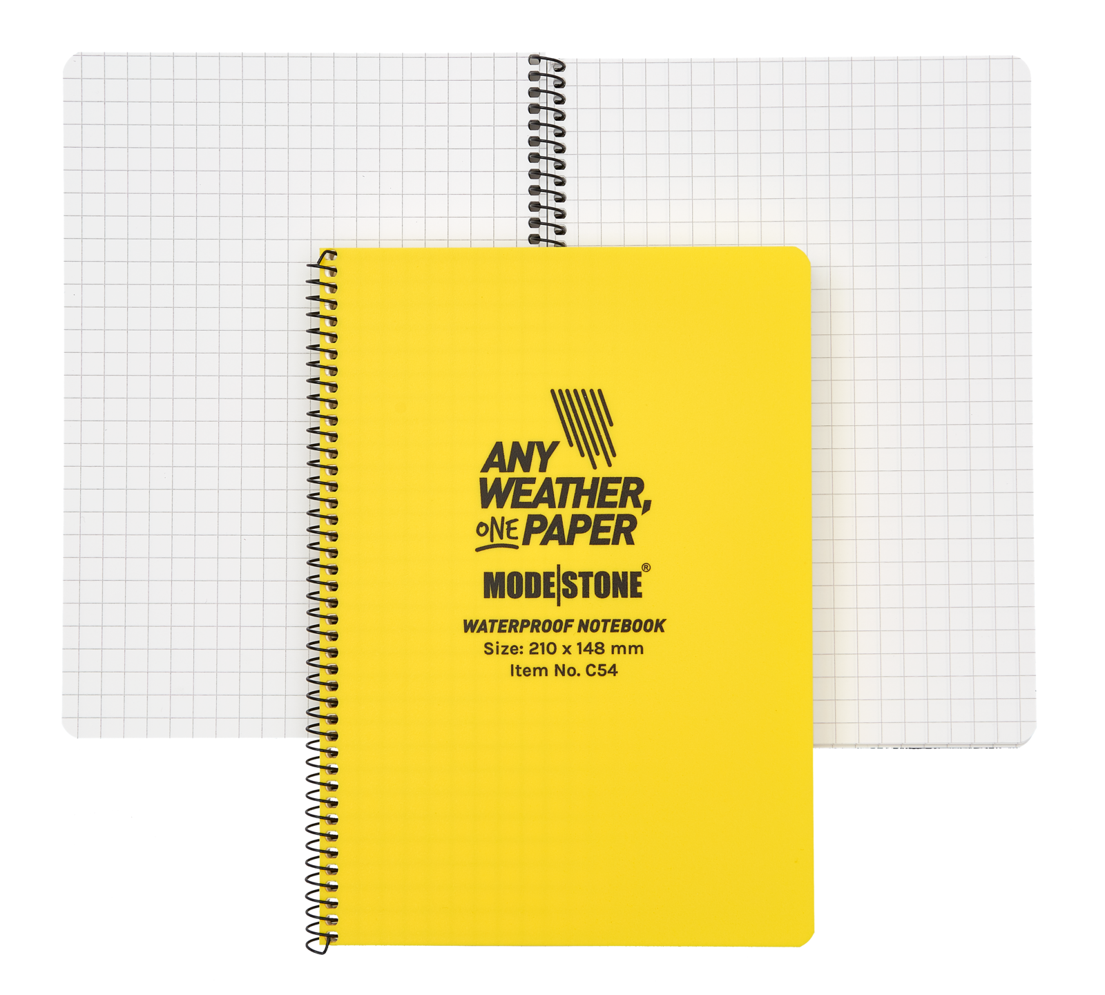 Modestone C54 Side Spiral Notepad A5 148x210mm 50 Sheets Yellow-Tactical Source LLC
