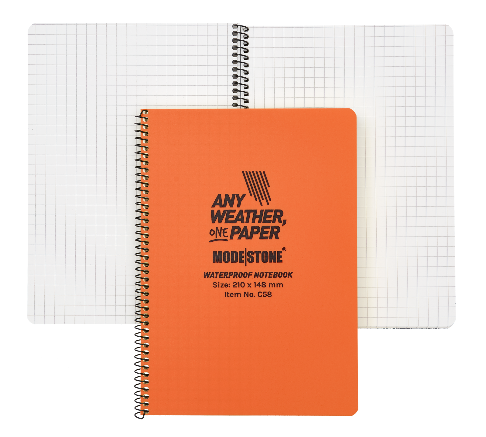 Modestone C58 Side Spiral Notepad A5 148x210mm 50 Sheets Orange-Tactical Source LLC