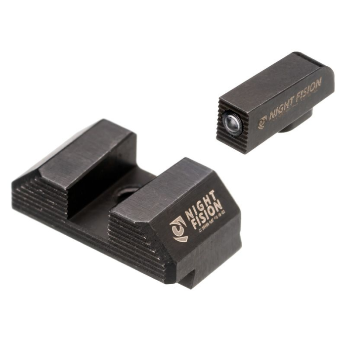 Night Fision Optics Ready Stealth Night Sight Set for Glock 19/17/45/23 w/ Holosun SCS - Black Front/Blank Rear-Tactical Source LLC