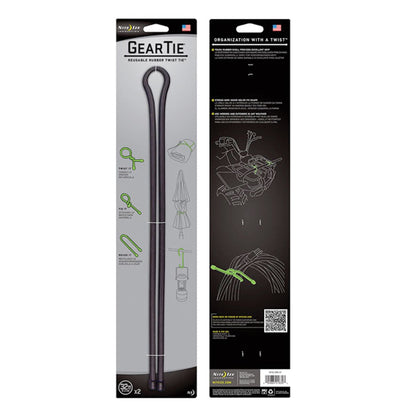Nite Ize Gear Tie Original Reusable Rubber Twist Tie Black-Tactical Source LLC