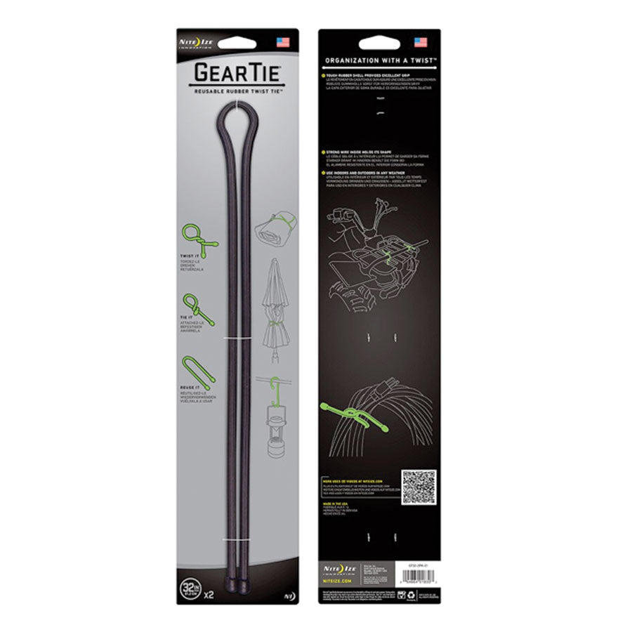 Nite Ize Gear Tie Original Reusable Rubber Twist Tie Black-Tactical Source LLC