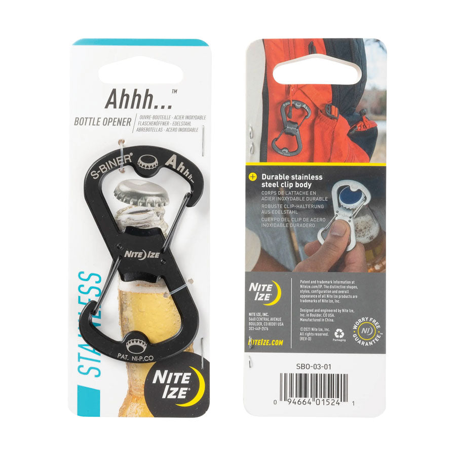 Nite Ize S-Biner Ahhh Stainless Bottle Opener-Tactical Source LLC