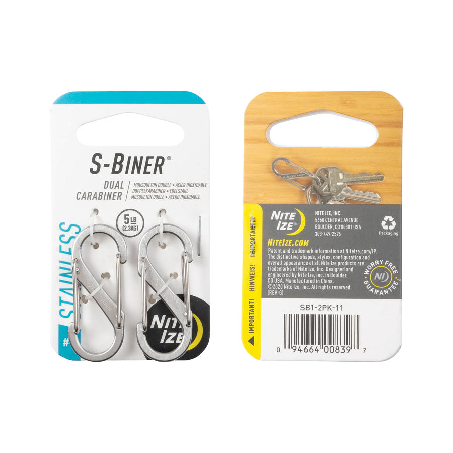 Nite Ize S-Biner Dual Carabiner Stainless Steel-Tactical Source LLC