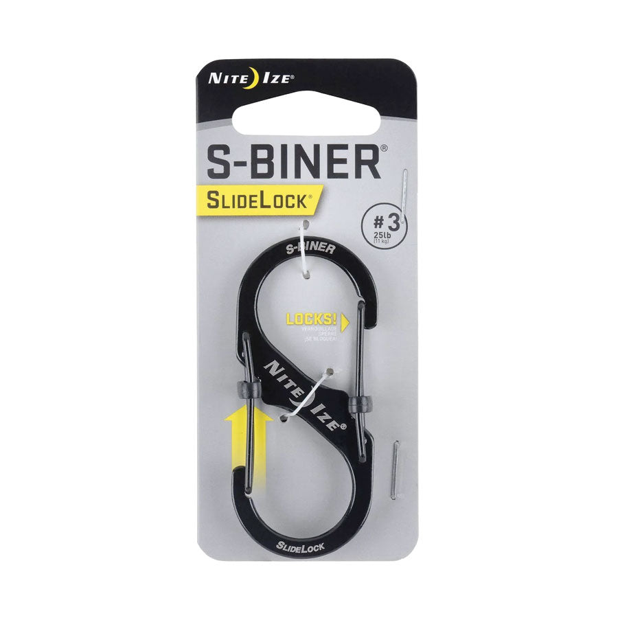 Nite Ize S-Biner SlideLock #3 Steel Black-Tactical Source LLC