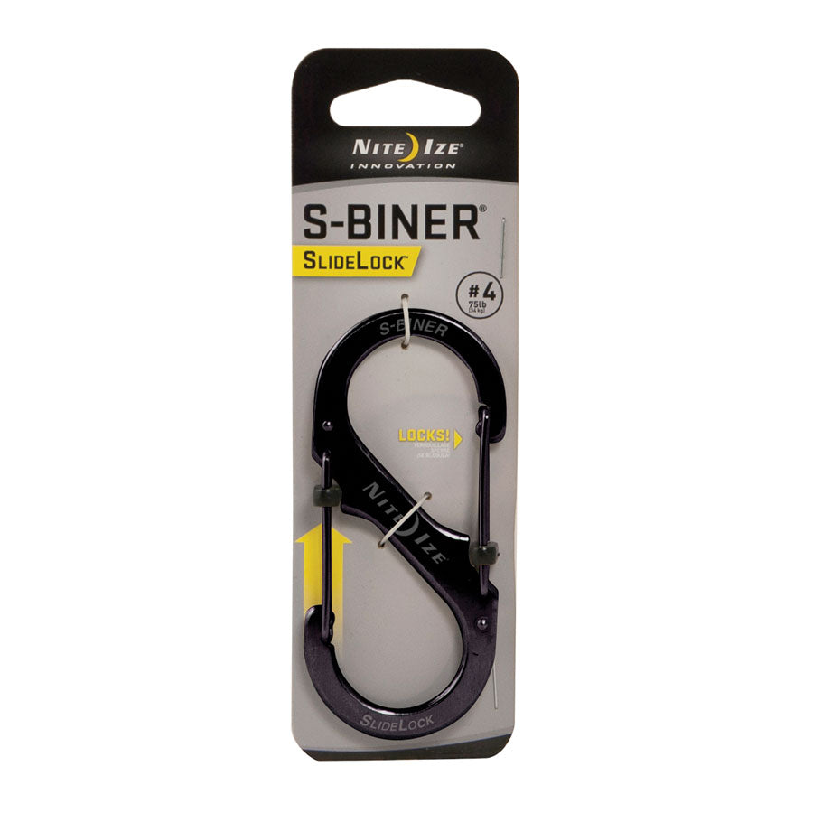 Nite-Ize S-Biner SlideLock #4 Steel Black-Tactical Source LLC