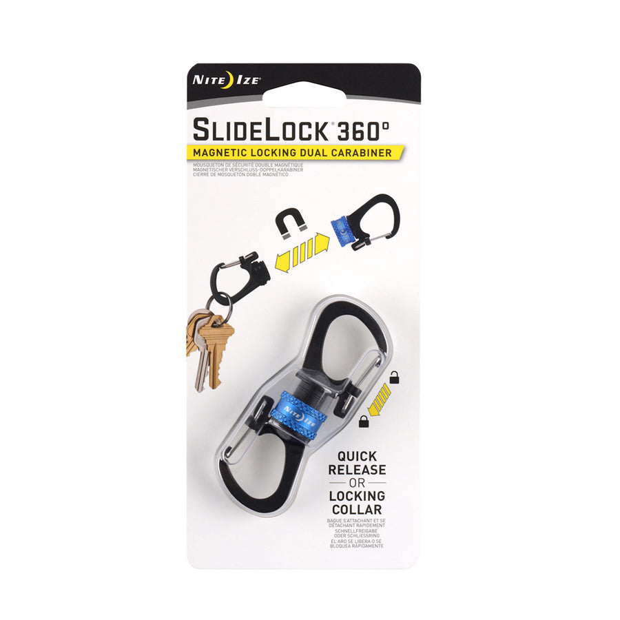 Nite Ize SlideLock 360° Magnetic Locking Carabiner Blue-Tactical Source LLC