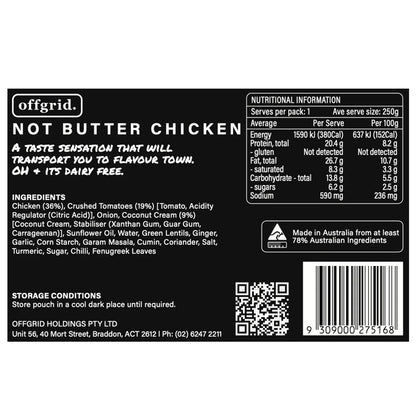 Offgrid Provisions Not Butter Chicken - Heat & Eat Meal-Tactical Source LLC