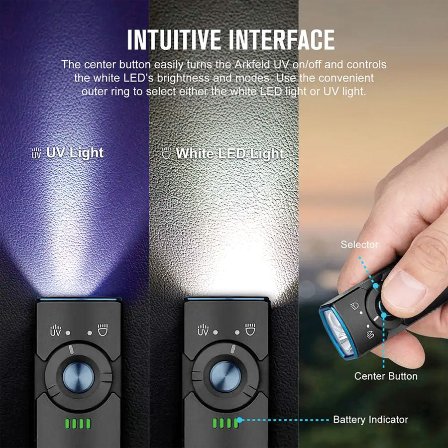 Olight Arkfeld UV 1000 Lumens with Dual Light Source EDC-White Light & UV Light-Tactical Source LLC