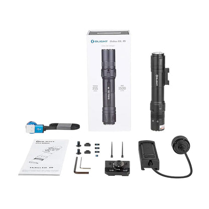 Olight Odin GL M Black 1500 Lumens Green Laser Tactical Rail Light-Tactical Source LLC