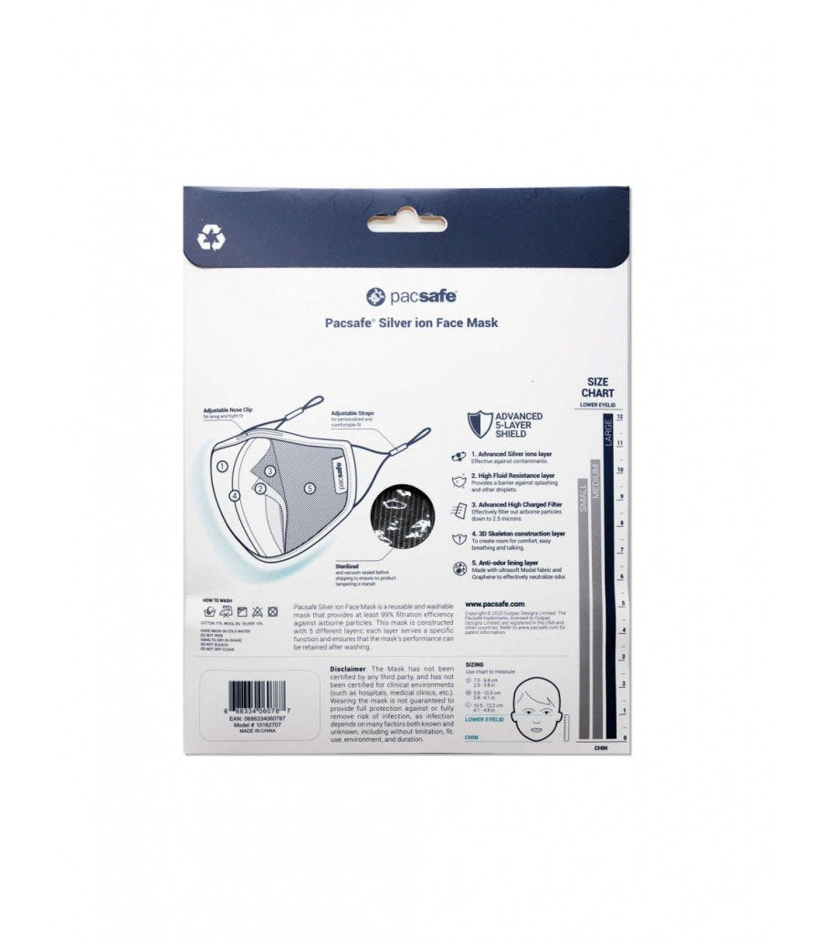 Pacsafe Silver ion Face Mask-Tactical Source LLC
