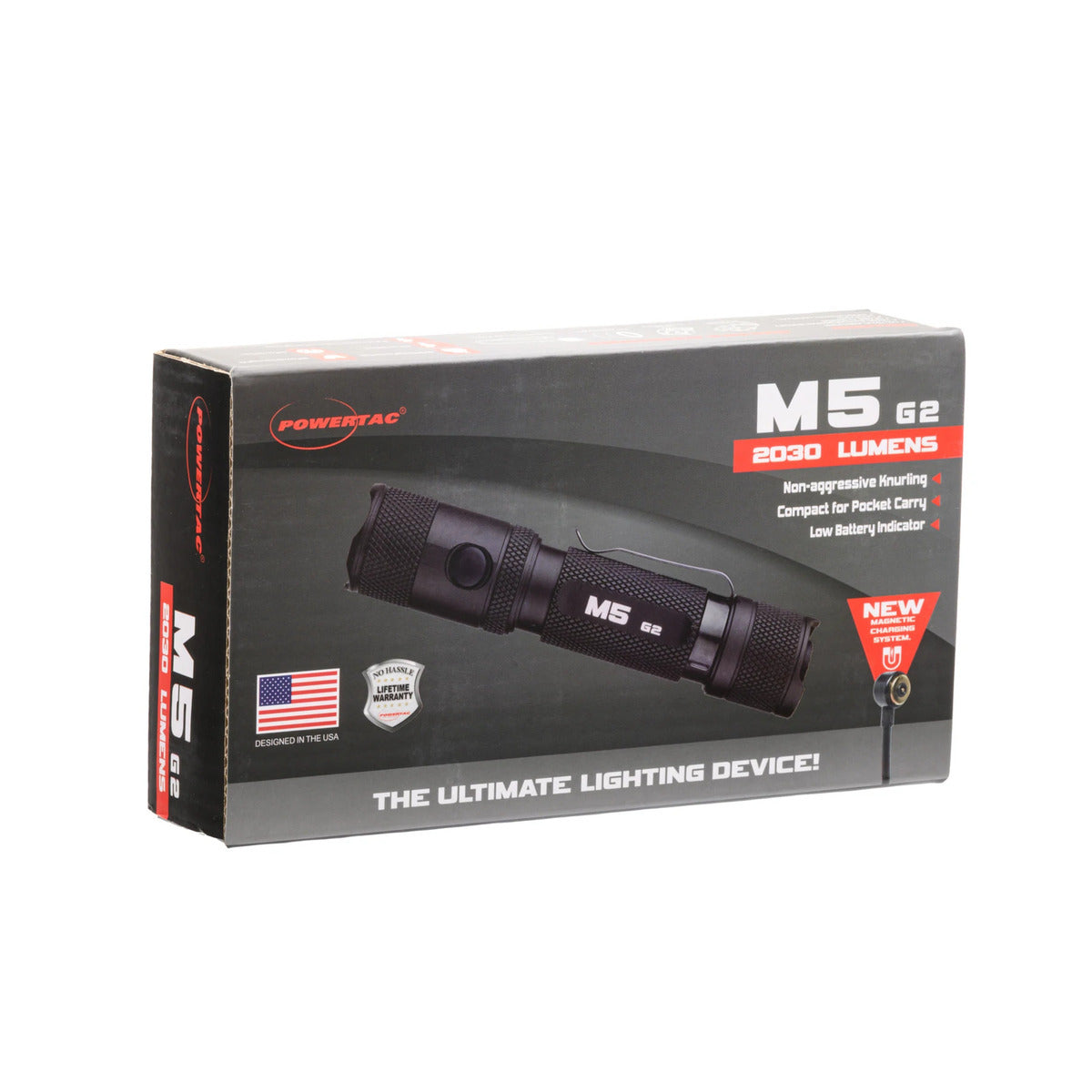 PowerTac M5-G2 2,030 Lumen Magnetic USB Rechargeable LED Flashlight - New Upgraded Model-Tactical Source LLC