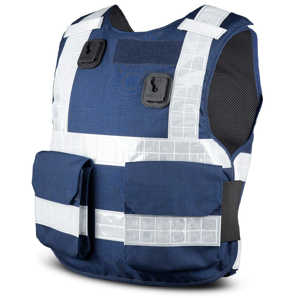 PPSS Overt Stab Resistant Vest (Cover+Panel) Navy Blue with Reflective Tape-Tactical Source LLC