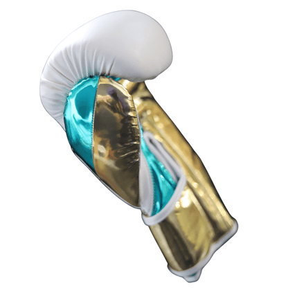 Punch Equipment METALLIC URBAN BOXING GLOVES – WHITE / GREEN / GOLD-Tactical Source LLC