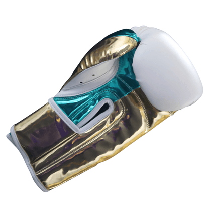 Punch Equipment METALLIC URBAN BOXING GLOVES – WHITE / GREEN / GOLD-Tactical Source LLC