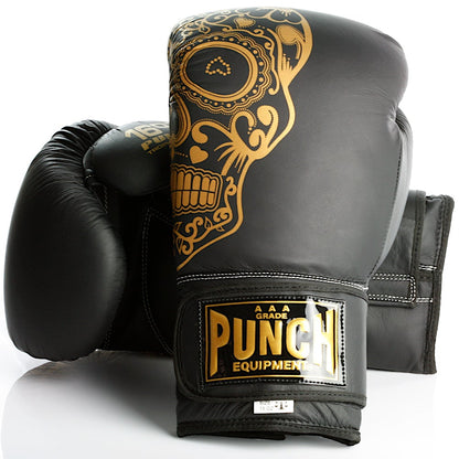 Punch Equipment Trophy Getters Gold Skull Commercial Boxing Gloves-Tactical Source LLC