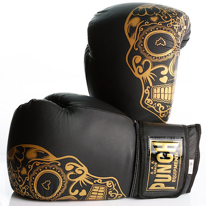 Punch Equipment Trophy Getters Gold Skull Commercial Boxing Gloves-Tactical Source LLC