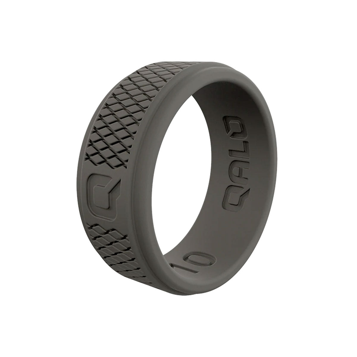 QALO Men's Dark Grey Step Edge Crosshatch Q2X Silicone Ring-Tactical Source LLC