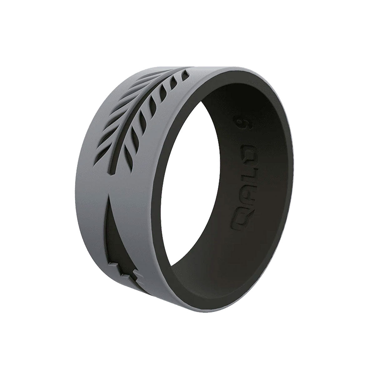QALO Men's Strata Grey and Black Arrow Silicone Ring-Tactical Source LLC