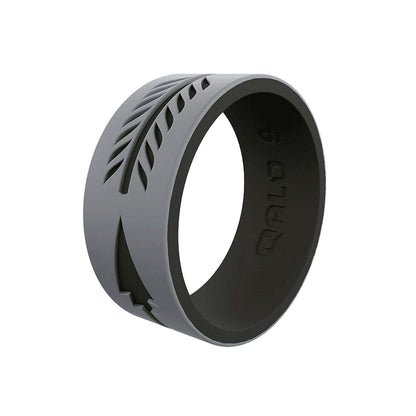 QALO Men's Strata Grey and Black Arrow Silicone Ring-Tactical Source LLC