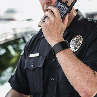 QALO Men's Thin Blue Line Pinstripe Silicone Ring-Tactical Source LLC