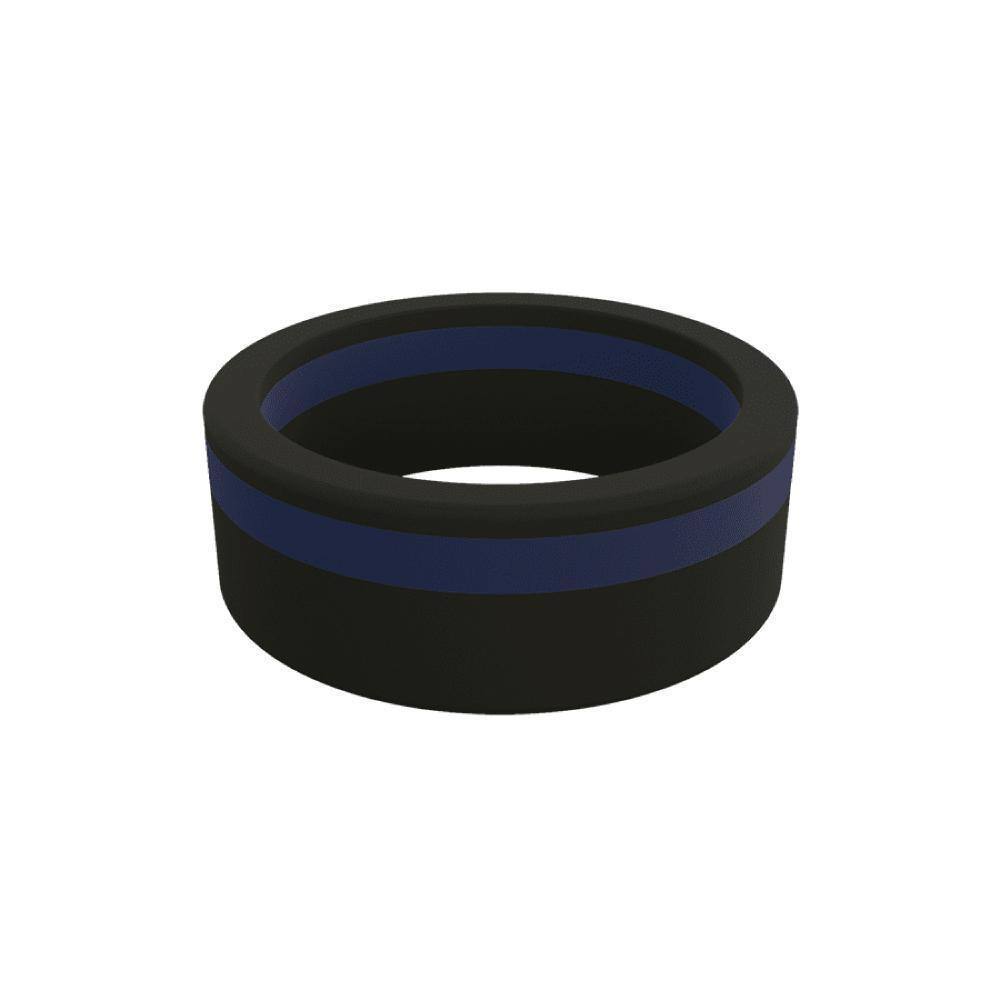 QALO Men's Thin Blue Line Pinstripe Silicone Ring-Tactical Source LLC