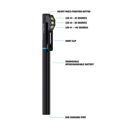 Quiqlite LiteStick Code 3 LED Hands Free Clip-On Light-Tactical Source LLC