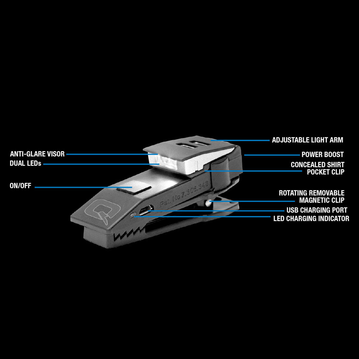 QuiqLite X USB Rechargeable Handsfree Dual LED Lighting - UV/White-Tactical Source LLC