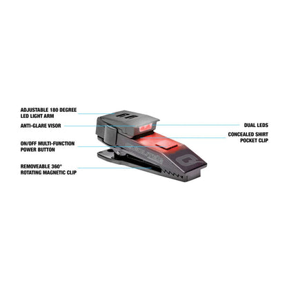 QuiqLite X1 USB Rechargeable Handsfree Dual LED Lighting - Red/White-Tactical Source LLC