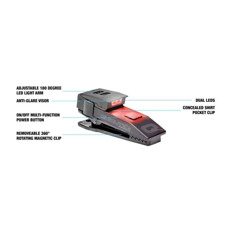 QuiqLite X1 USB Rechargeable Handsfree Dual LED Lighting - Red/White-Tactical Source LLC