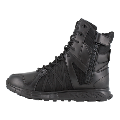 Reebok Tactical Men's 8 Inch Trailgrip Tactical Side Zip Waterproof Boots Black RB3455-Tactical Source LLC