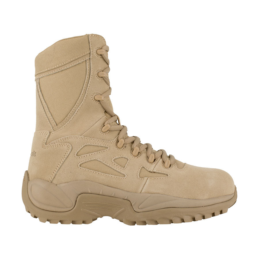 Reebok Tactical Rapid Response 8 Inch Stealth Boot Composite Toe with Side Zip - Desert Tan-Tactical Source LLC