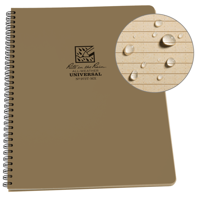 Rite in the Rain 973T-MX Side Spiral Notebook Universal Tan-Tactical Source LLC